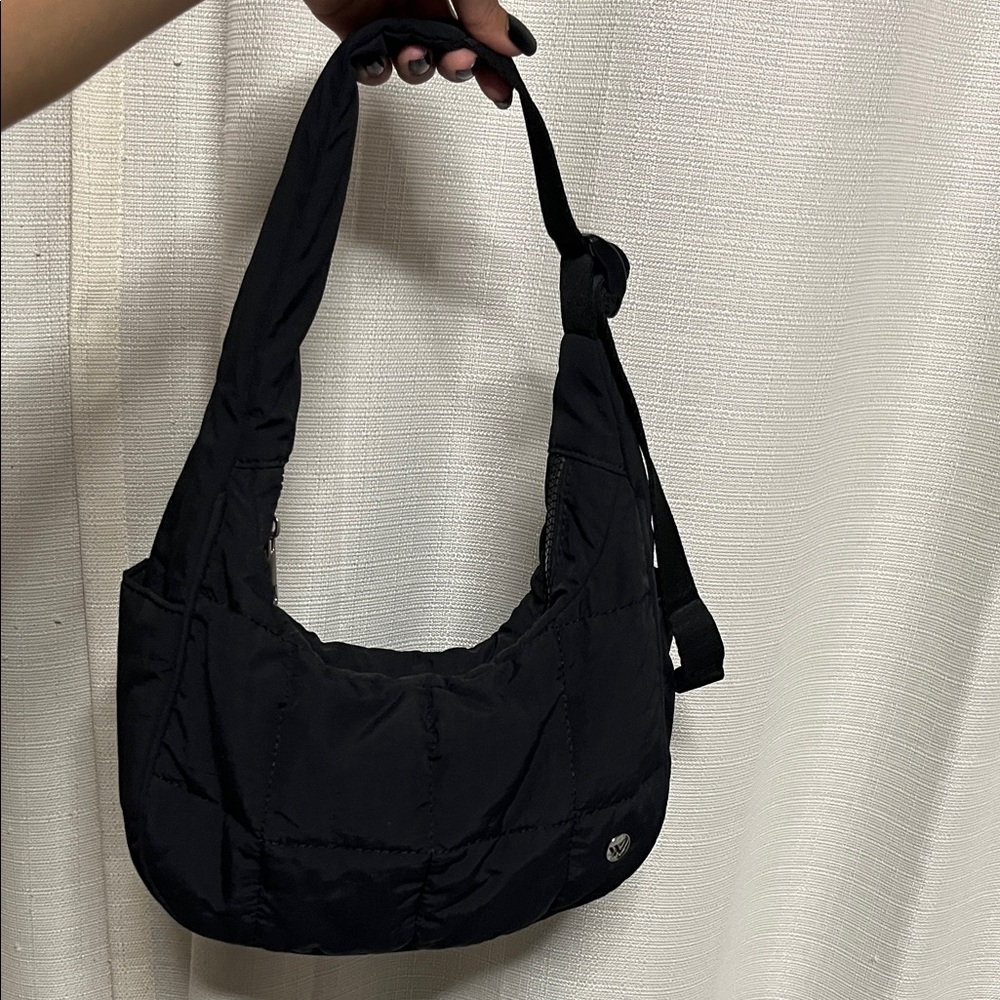 Black Quilted Shoulder Bag - Women